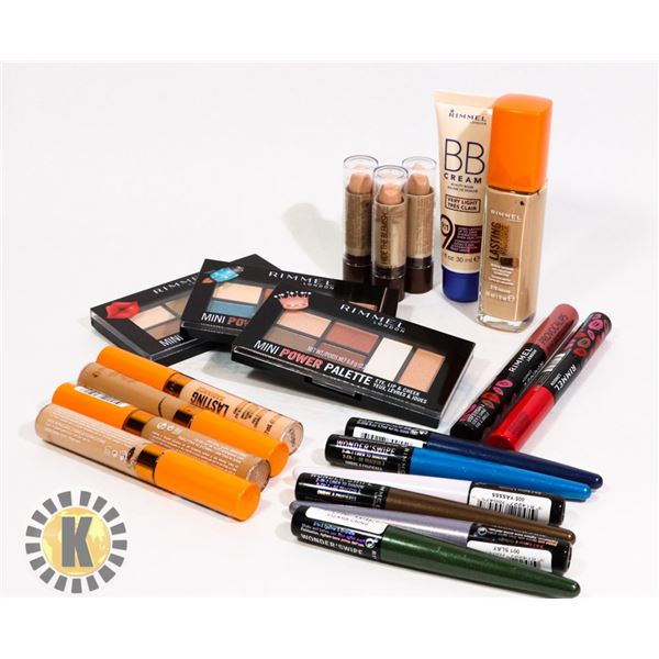 BAG OF NEW ASSORTED RIMMEL COSMETIC PRODUCTS