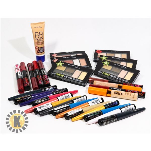 BAG OF NEW ASSORTED RIMMEL COSMETIC PRODUCTS