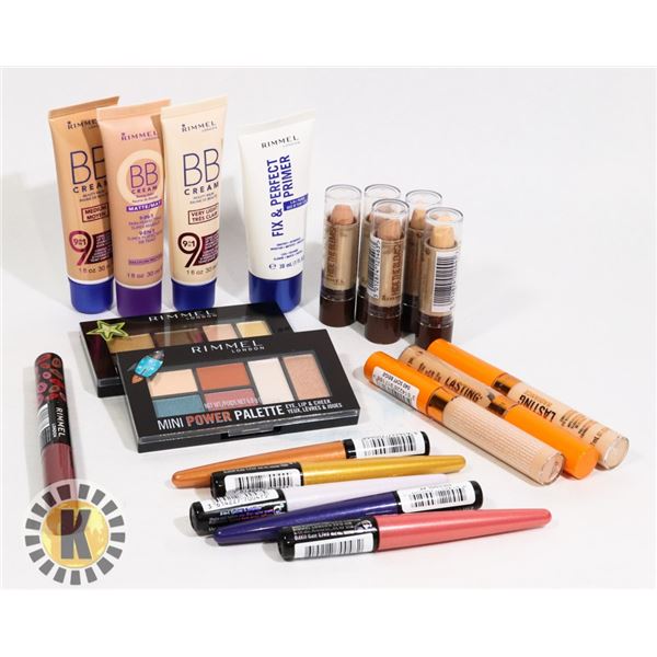 BAG OF NEW ASSORTED RIMMEL COSMETIC PRODUCTS