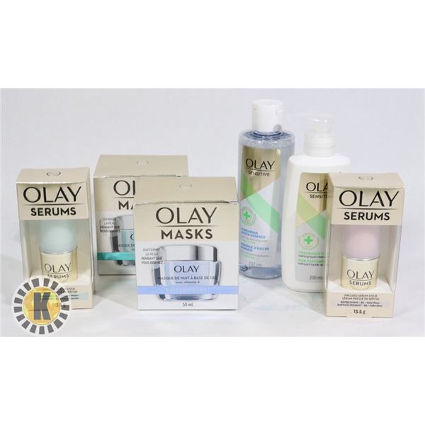ASSORTED BAG OF NEW OLAY SKIN CARE PRODUCT