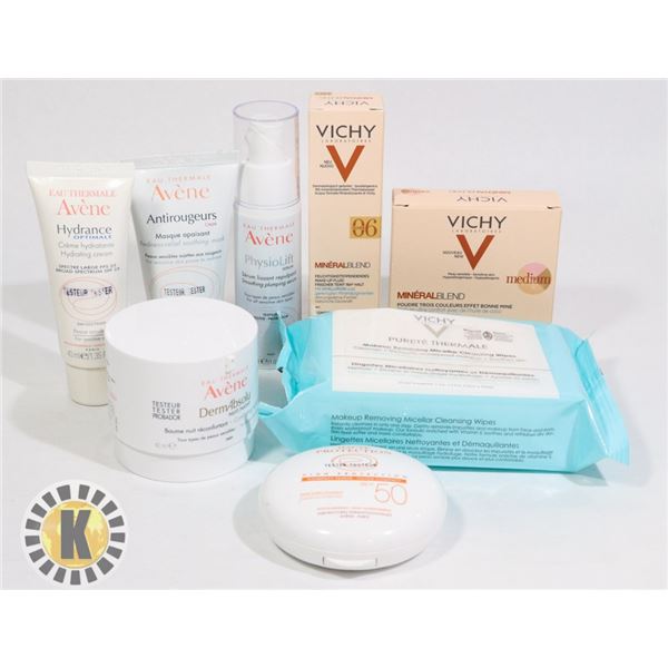 BAG OF SKIN AND HAIR CARE PRODUCTS INCLUDES VICHY