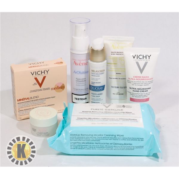 BAG OF SKIN AND HAIR CARE PRODUCTS INCLUDES VICHY