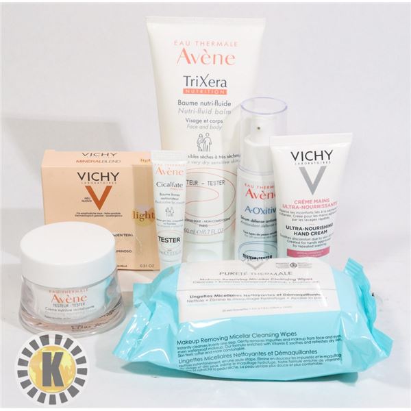 BAG OF SKIN AND HAIR CARE PRODUCTS INCLUDES VICHY