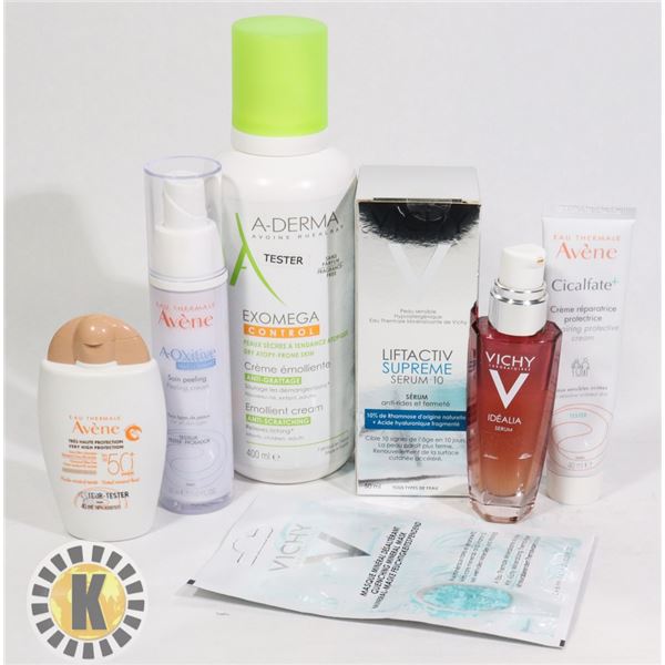 BAG OF SKIN AND HAIR CARE PRODUCTS INCLUDES VICHY