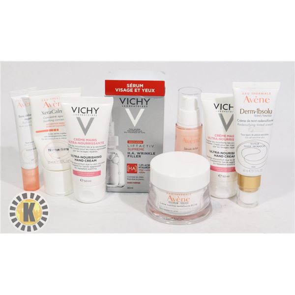 BAG OF SKIN AND HAIR CARE PRODUCTS INCLUDES VICHY