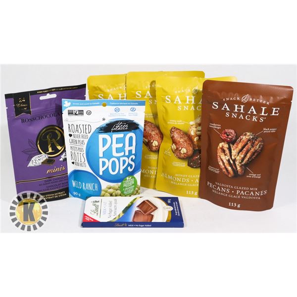 BAG OF SAHALE SNACK AND LINDT CHOCOLATE