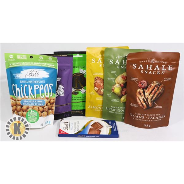 BAG OF SAHALE SNACK AND LINDT CHOCOLATE