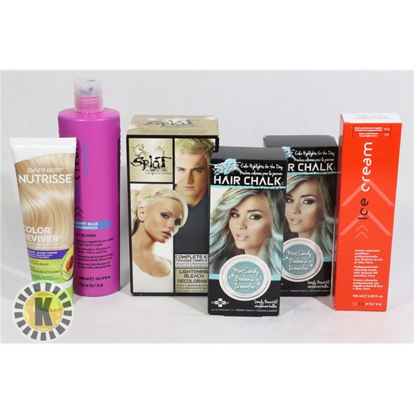 ASSORTED BAG OF HAIR COLOUR PRODUCTS