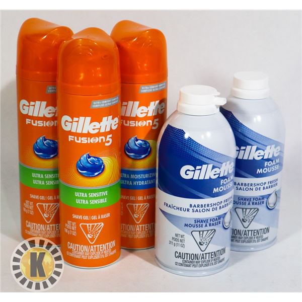 BAG OF GILLETTE SHAVE PRODUCT