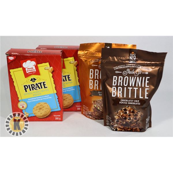 BAG OF PIRATE BISCUIT AND SHEILA BROWNIE BRITTLE