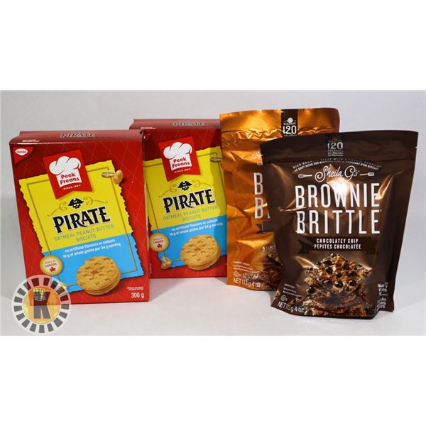 BAG OF PIRATE BISCUIT AND SHEILA BROWNIE BRITTLE