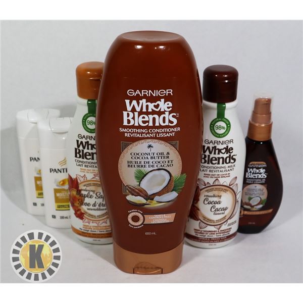 BAG OF GARNIER WHOLE BLENDS HAIR PRODUCTS