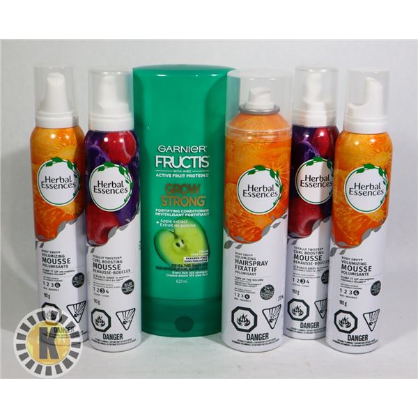 BAG OF GARNER FRUCTIS & HERBAL ESSENCE HAIR PRODUCT