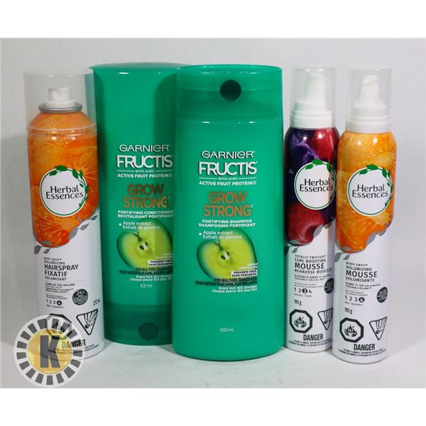 BAG OF GARNER FRUCTIS & HERBAL ESSENCE HAIR PRODUCT