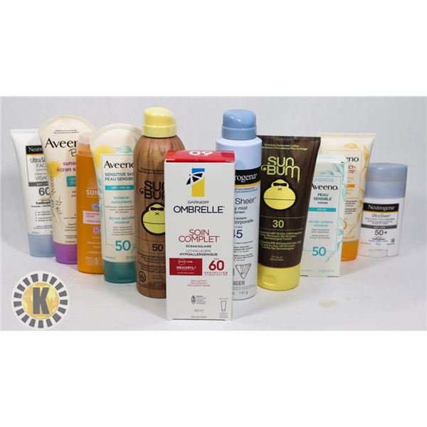 BAG OF ASSORTED BABY SUNSCREENS