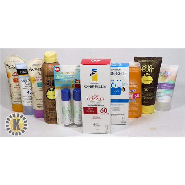 BAG OF ASSORTED BABY SUNSCREENS