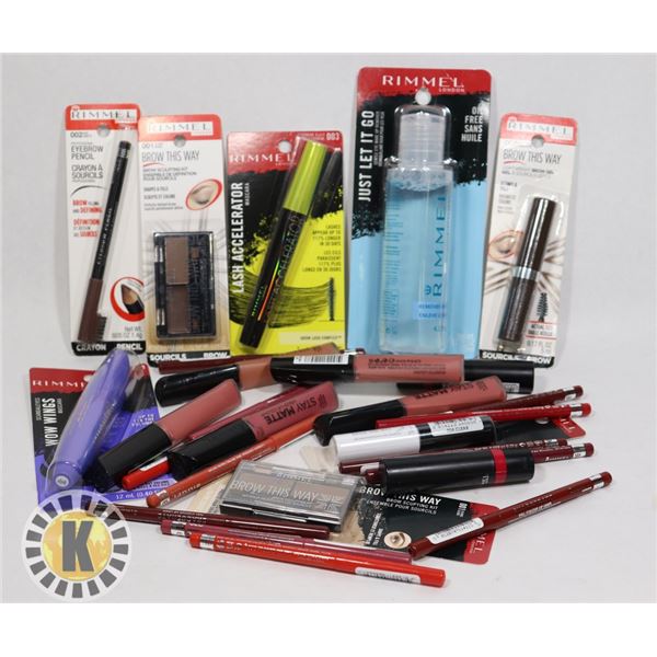 BAG OF ASSORTED RIMMEL COSMETIC PRODUCT