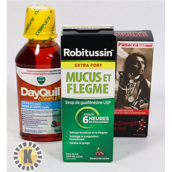 BAG OF DAYQUIL, ROBITUDDIN  AND LaKOTA