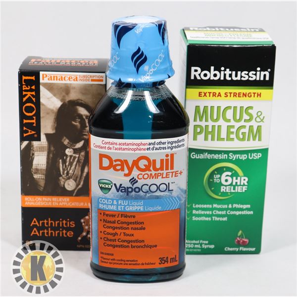 BAG OF DAYQUIL, ROBITUDDIN  AND LaKOTA