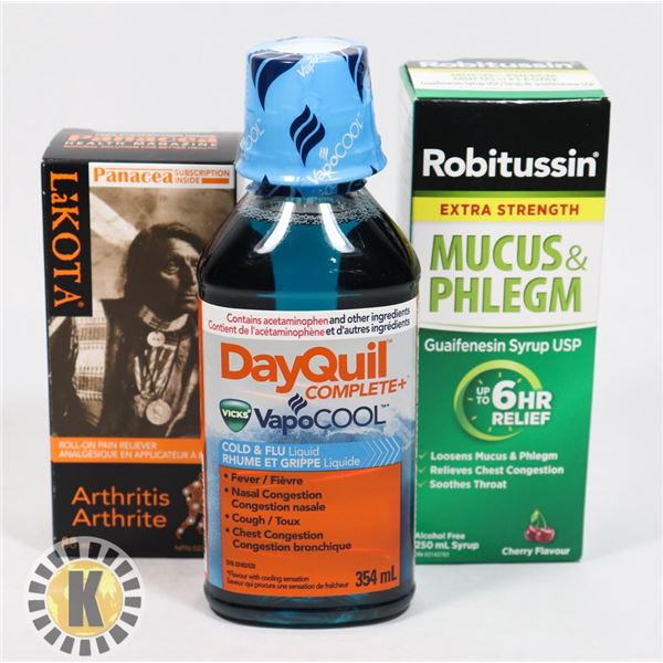 BAG OF DAYQUIL, ROBITUDDIN  AND LaKOTA