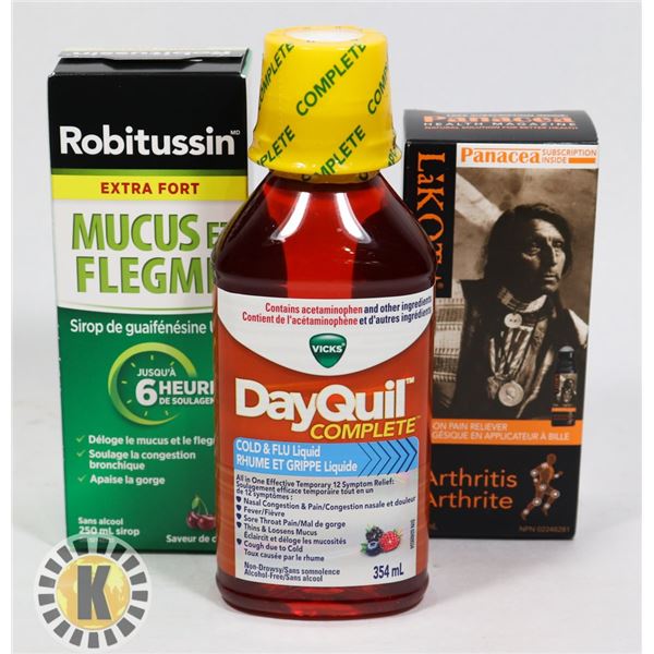 BAG OF DAYQUIL, ROBITUDDIN  AND LaKOTA