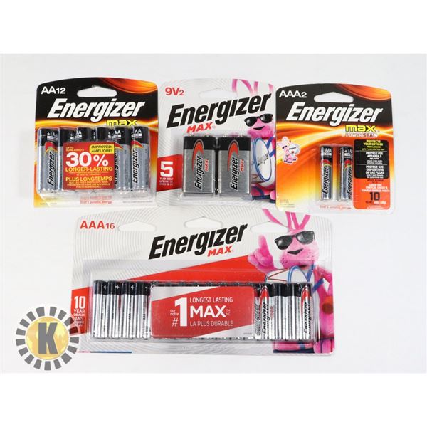 BAG OF ASSORTED BATTERIES INCLUDES ENERGIZER