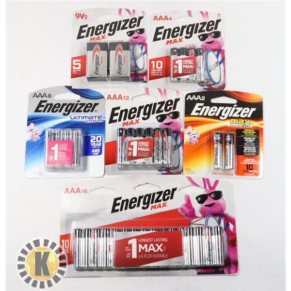 BAG OF ASSORTED BATTERIES INCLUDES ENERGIZER