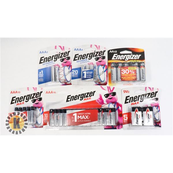 BAG OF ASSORTED BATTERIES INCLUDES ENERGIZER