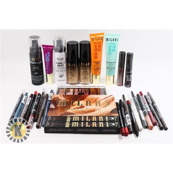 BAG OF ASSORTED COSMETIC PRODUCTS INCLUDES MILLANI