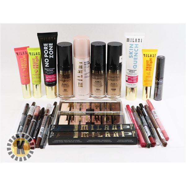 BAG OF ASSORTED COSMETIC PRODUCTS INCLUDES MILLANI