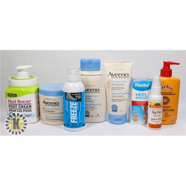 BAG OF ASSORTED SKIN CARE SUPPLIES