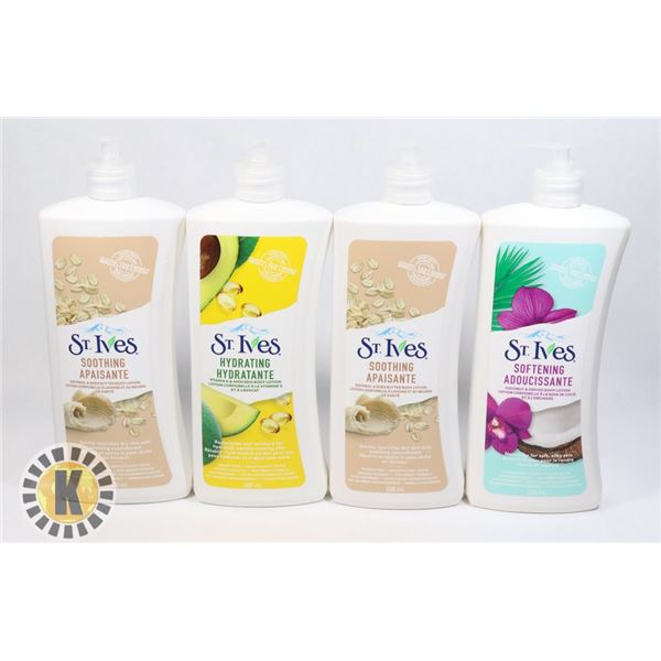 BAG OF ASSORTED ST. IVES BODY LOTION