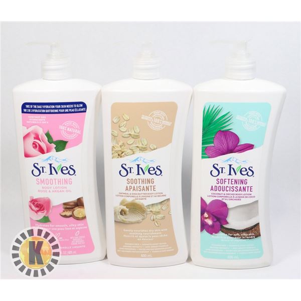 BAG OF ASSORTED ST. IVES BODY LOTION