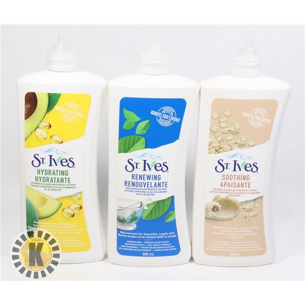 BAG OF ASSORTED ST. IVES BODY LOTION