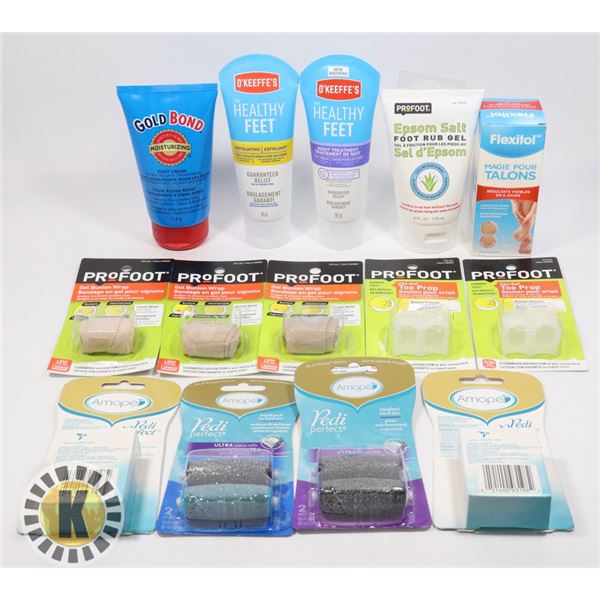 BAG OF ASSORTED FOOT CARE SUPPLIES