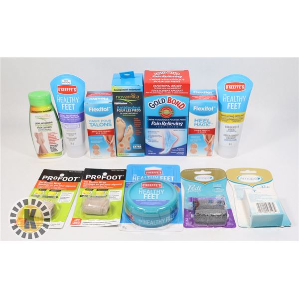 BAG OF ASSORTED FOOT CARE SUPPLIES