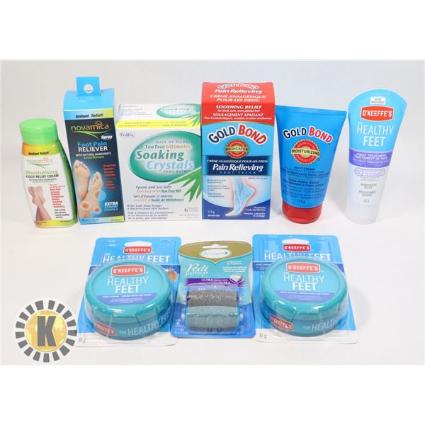 BAG OF ASSORTED FOOT CARE SUPPLIES
