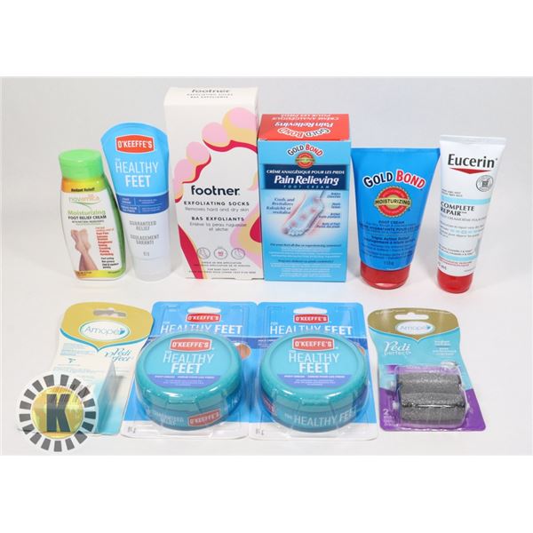 BAG OF ASSORTED FOOT CARE SUPPLIES