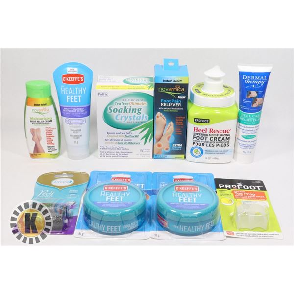 BAG OF ASSORTED FOOT CARE SUPPLIES