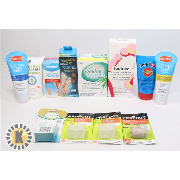 BAG OF ASSORTED FOOT CARE SUPPLIES
