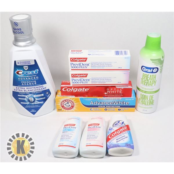 BAG OF ASSORTED DENTAL CARE SUPPLIES