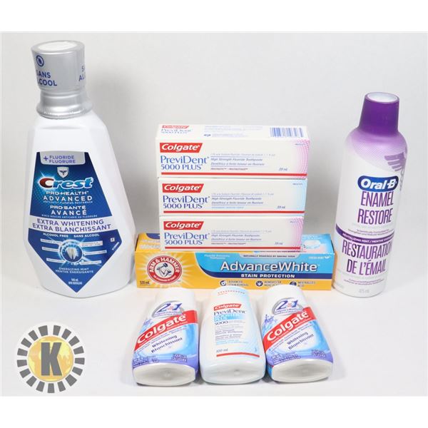 BAG OF ASSORTED DENTAL CARE SUPPLIES