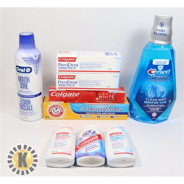 BAG OF ASSORTED DENTAL CARE SUPPLIES