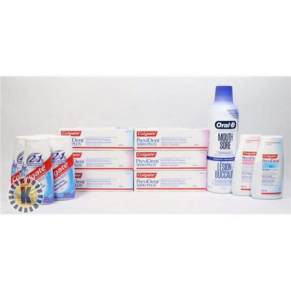 BAG OF ASSORTED DENTAL CARE SUPPLIES