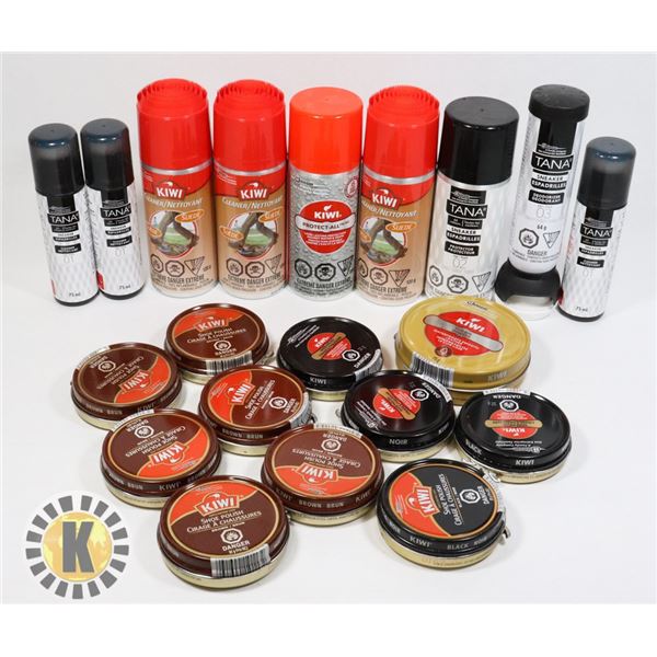 BAG OF ASSORTED SHOE SUPPLIES INCLUDES KIWI