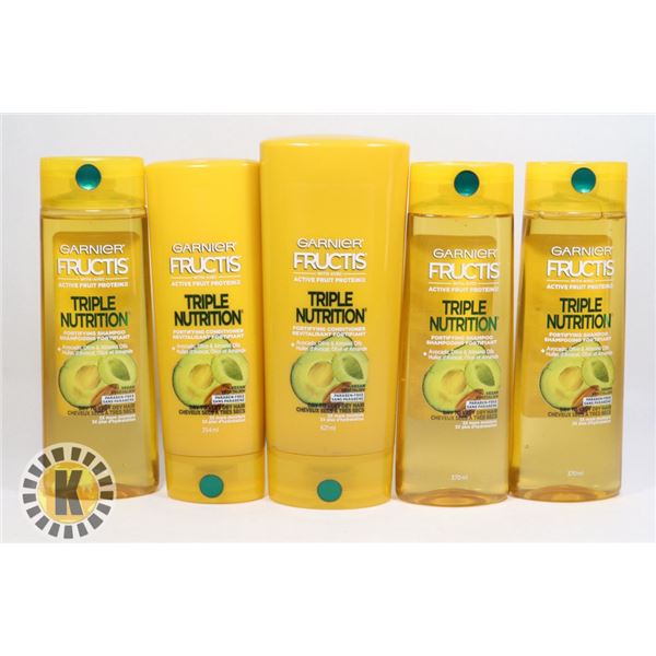 BAG OF ASSORTED GARNIER SHAMPOO/CONDITIONER