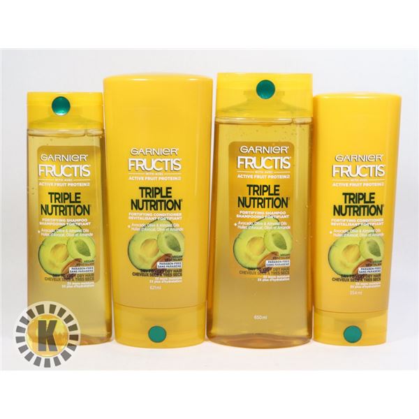 BAG OF ASSORTED GARNIER SHAMPOO/CONDITIONER