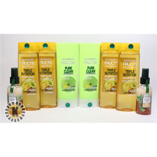 BAG OF ASSORTED GARNIER SHAMPOO/CONDITIONER