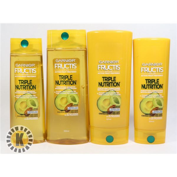 BAG OF ASSORTED GARNIER SHAMPOO/CONDITIONER