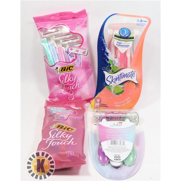 BAG OF ASSORTED SHAVERS/RAZORS INCLUDES GILLETTE